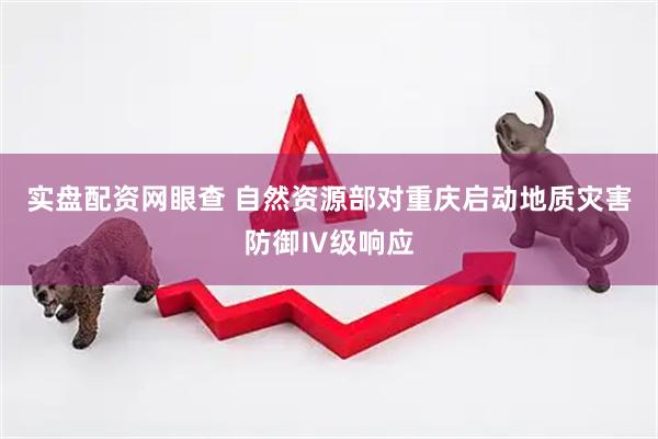 实盘配资网眼查 自然资源部对重庆启动地质灾害防御Ⅳ级响应